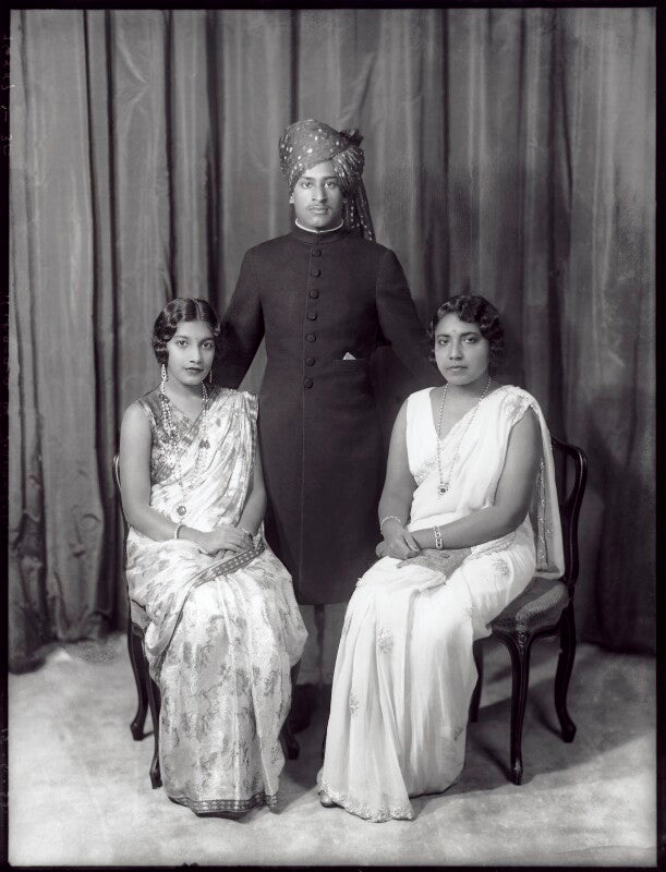 Princess lakshmi bayi (kartika tirunal); sri padmanabha dasa bala rama varma, maharaja of travancore; possibly setu parvathythothi bayi ('amma maharni') npg x96779