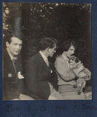 Bob Gathorne-Hardy; Kyrle Leng; Julian Vinogradoff (née Morrell) with her pug Soie NPG Ax141490