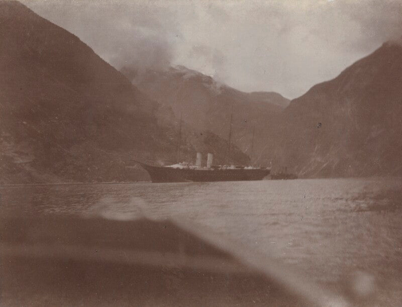 The royal yacht, 'victoria & albert', at merok, norway npg ax137117