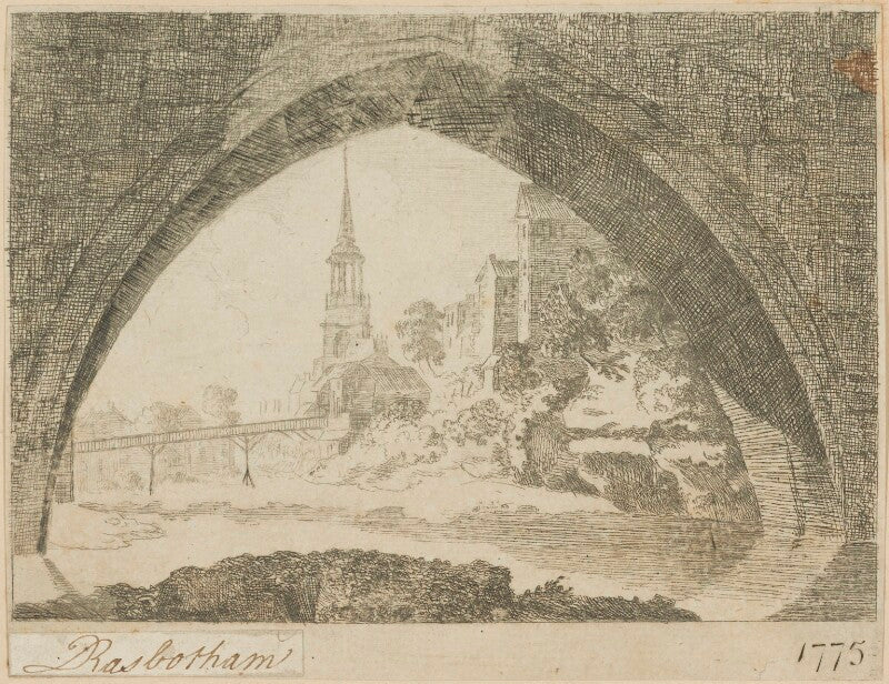View of old blackfriars bridge and st mary's church npg d18108