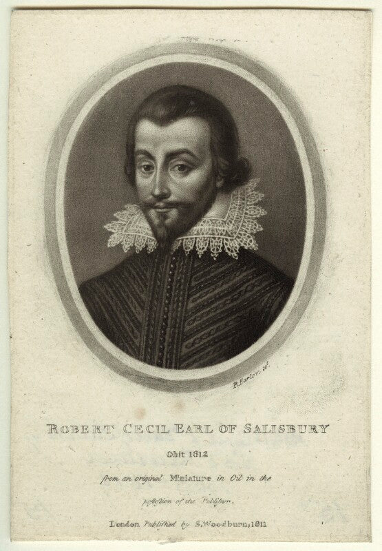 Unknown man engraved as robert cecil, 1st earl of salisbury npg d31752