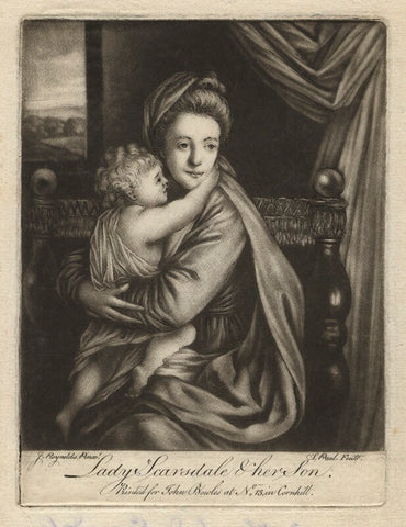 'Caroline Curzon (née Colyear), Lady Scarsdale with her son the Honourable John Curzon' (John Curzon; Caroline Curzon (née Colyear), Lady Scarsdale) NPG D4167