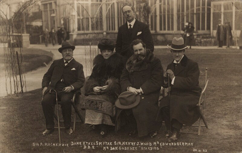 Sir alexander campbell mackenzie; dame ethel mary smyth; dan godfrey; sir henry joseph wood; sir edward german npg x14399