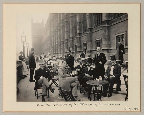 'On the Terrace of the House of Commons' (including Sir James Fortescue-Flannery, 1st Bt and Sir Ernest Francis Swan Flower) NPG x32626