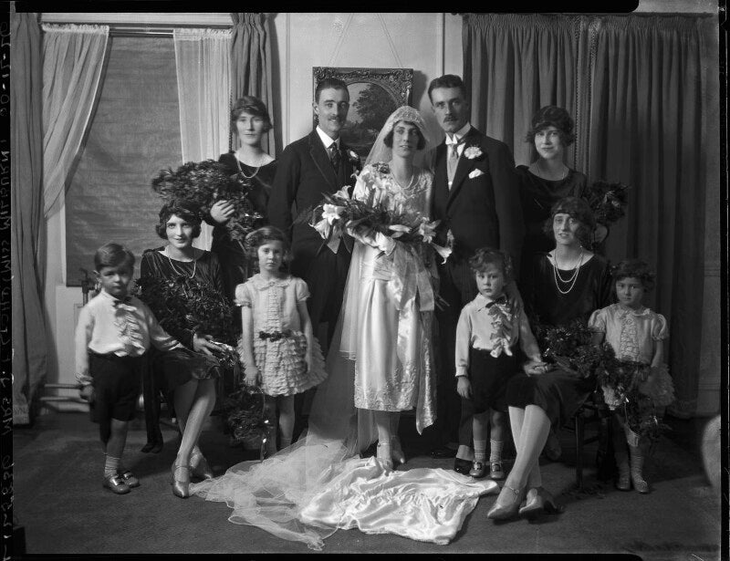 Estelle mary goad (née milburn), john francis edwin goad and wedding party npg x184559
