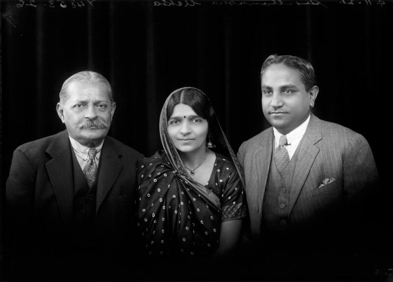 Sir Manubhai Nandshankar Mehta; Mrs Hansa Mehta; Jivraj Narayan Mehta NPG x150709