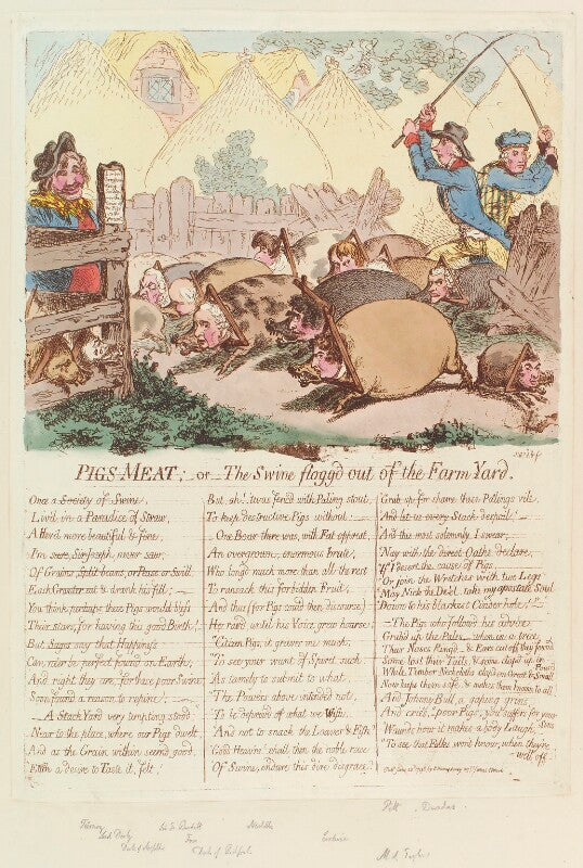 'pigs meat;   or   the swine flogg'd out of the farm yard' npg d12654