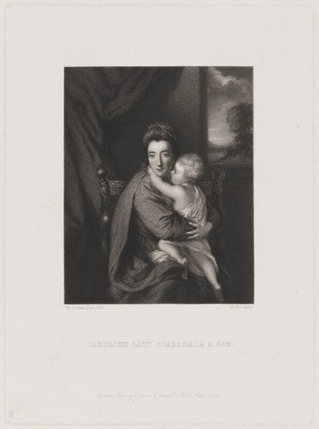 'Caroline Curzon (née Colyear), Lady Scarsdale with her son the Honourable John Curzon' (John Curzon; Caroline Curzon (née Colyear), Lady Scarsdale) NPG D40564