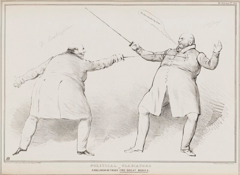 Political gladiators or a collision between two great bodies npg d41218