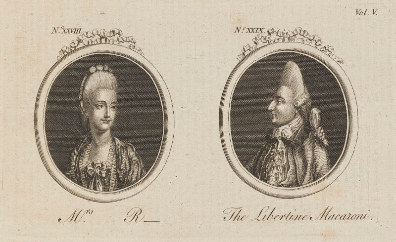'mrs r  and the libertine macaroni' (thomas lyttelton, 2nd baron lyttelton) npg d14741