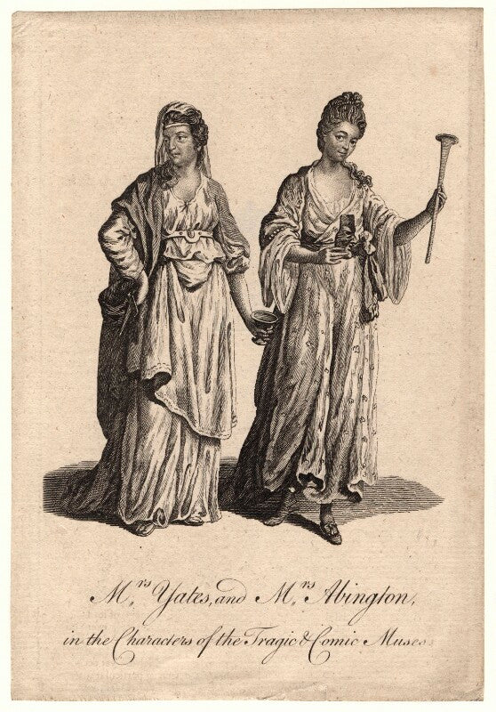 Mary ann yates; frances abington (née barton) in the characters of the tragic and comic muses npg d8957