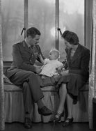 (Una Sheila) Colleen Nye (née Knox) and Sir Archibald Edward Nye with their daughter, Harriet Mary Sheila Newton-Clare (née Nye) NPG x73190