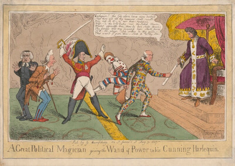 'A Great Political Magician giving the Wand of Power to his Cunning Harlequin' NPG D48695