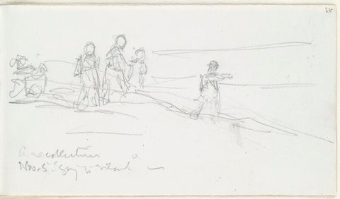 'A Recollection'; Sketch of figures in landscape NPG D23146(65)