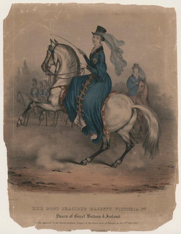 Queen Victoria on horseback, in the Royal Park at Windsor NPG D8150