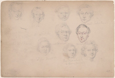 Mrs Lanford; Mr Wheeler; Piper Newgate; George Cherer and five unknown sitters NPG D23313(79)
