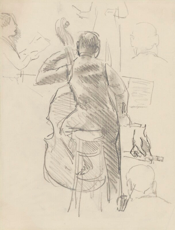 Double bass player, possibly eugene cruft npg 4975(23)