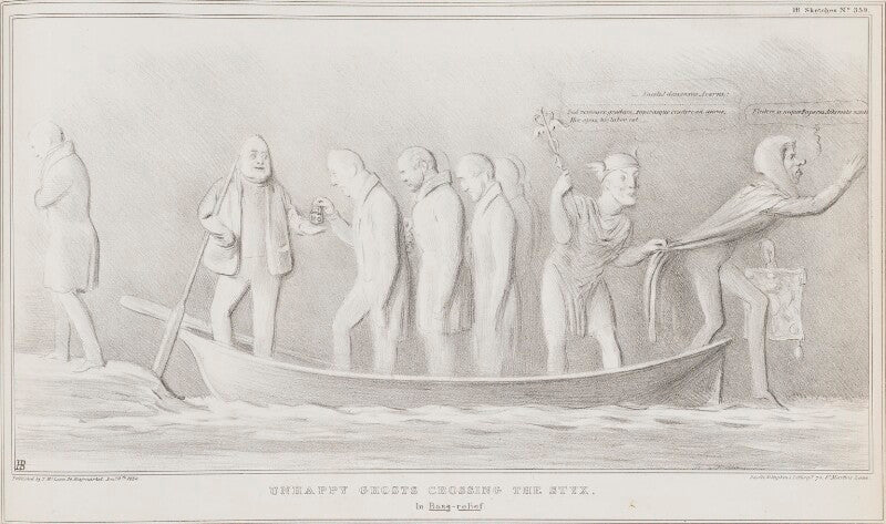 Unhappy ghosts crossing the styx npg d41293