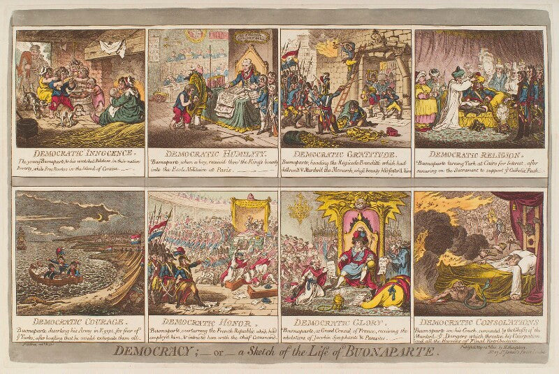 'democracy;   or   a sketch of the life of buonaparte' (napoléon bonaparte; lucien bonaparte, 1st prince of canino and musignano; emmanuel joseph sieyès) npg d12735