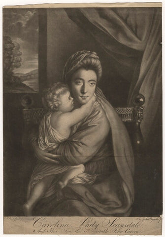 'Caroline Curzon (née Colyear), Lady Scarsdale with her son the Honourable John Curzon' (John Curzon; Caroline Curzon (née Colyear), Lady Scarsdale) NPG D4166