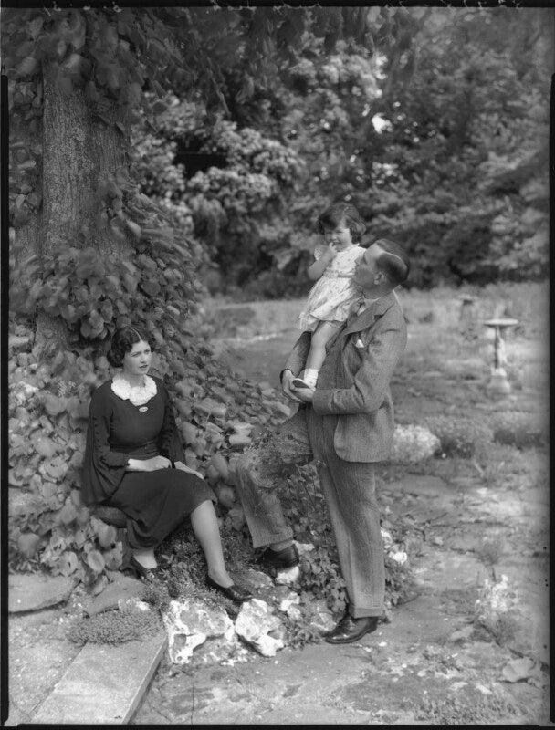 Elizabeth joyce (née glanley), lady scott; diana jean fraser mackenzie (née scott); sir douglas winchester scott, 2nd bt npg x37220