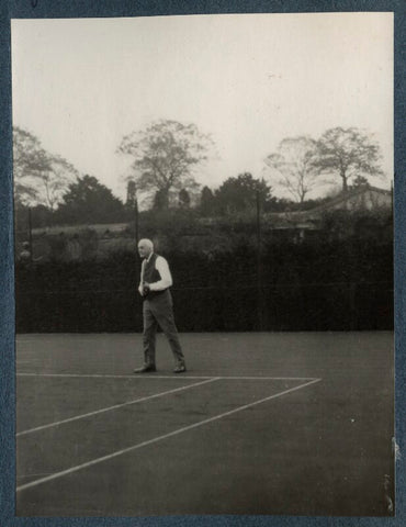 'Lord Balfour playing tennis' (Arthur James Balfour, 1st Earl of Balfour) NPG Ax142321