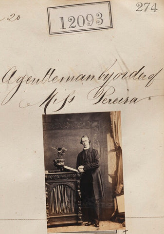 'A gentleman by order of Miss Pereira' (Unknown man) NPG Ax61769