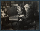 'Robert Bridges and Arnold Dolmetsch on the day of the presentation of the clavichord' NPG Ax142020