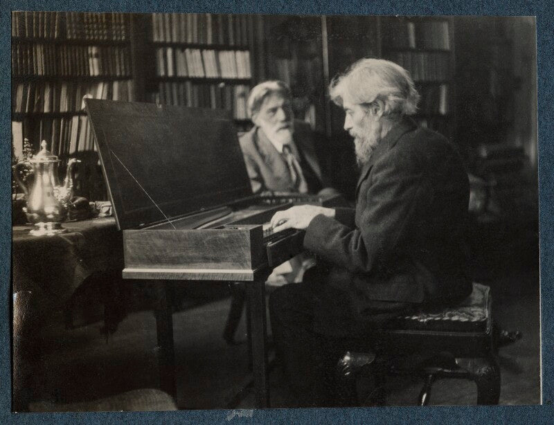 'robert bridges and arnold dolmetsch on the day of the presentation of the clavichord' npg ax142020