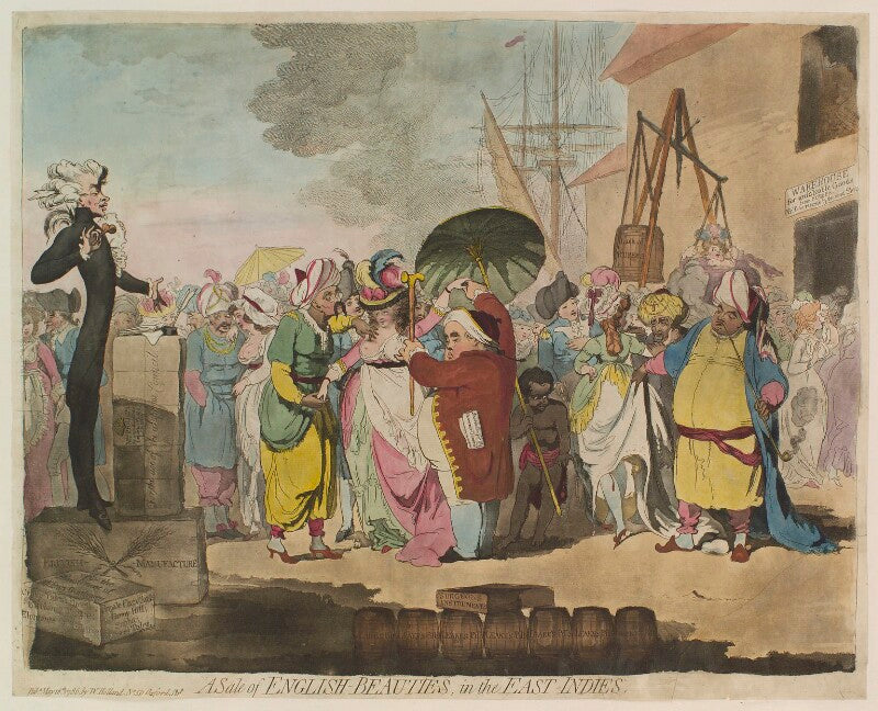 'a sale of english beauties, in the east indies' npg d13054