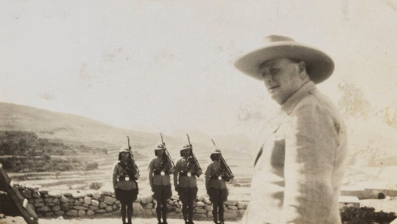 Winston churchill reviewing the police in jericho npg ax183254