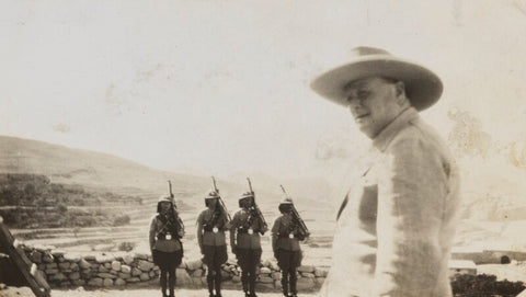 Winston Churchill reviewing the police in Jericho NPG Ax183254