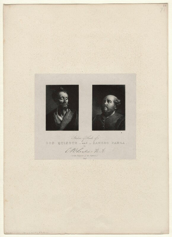 'studies of heads of don quixote and sancho panza' npg d22053