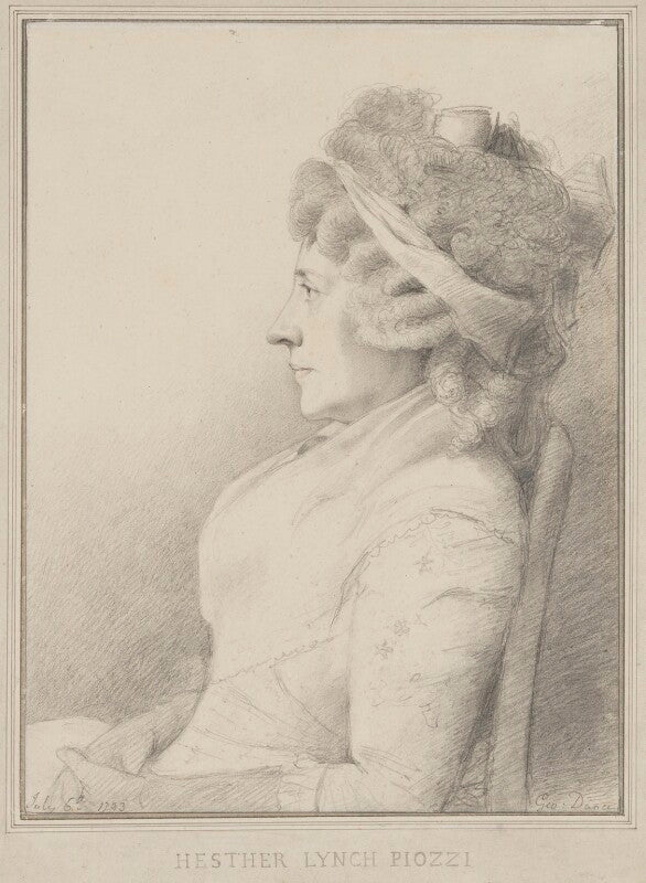 Hester lynch piozzi (née salusbury, later mrs thrale) npg 1151