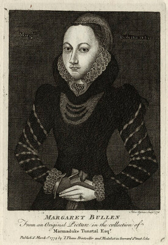 Unknown woman engraved as Margaret Boleyn (perhaps intended as Mary Stafford (née Boleyn) NPG D25597