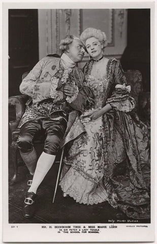 Sir Herbert Beerbohm Tree as Sir Peter Teazle; Marie Löhr (Lohr) as Lady Teazle in 'The School for Scandal' NPG x8729