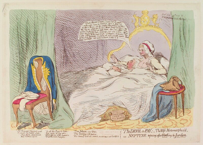 'the devil to pay;   the wife metamorphos'd, or neptune reposing, after fording the jordan' npg d13006