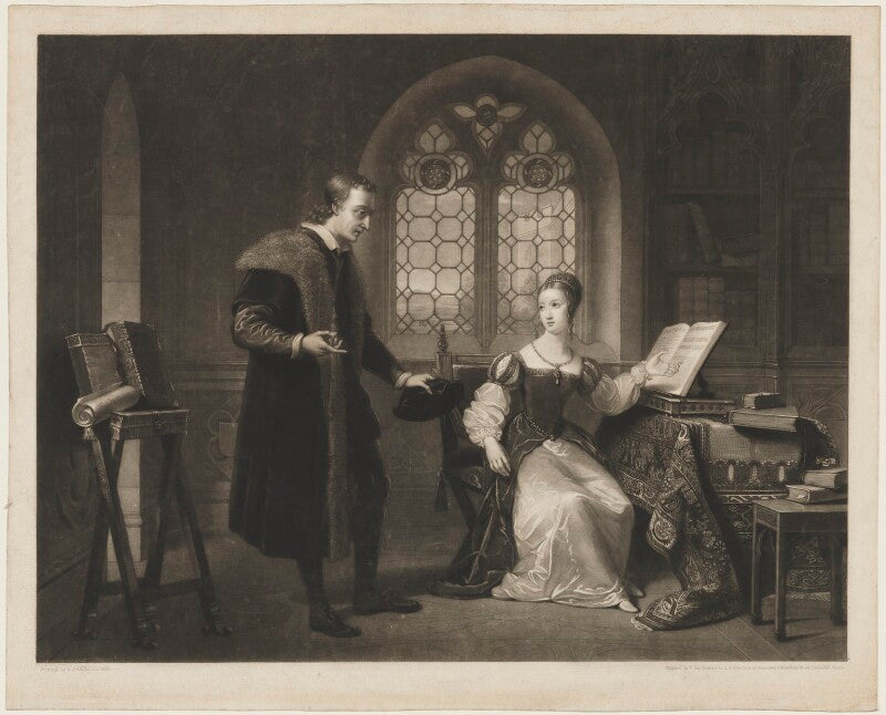 'interview between lady jane grey and dr roger ascham in the year 1550' npg d7387