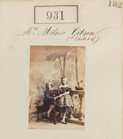 Children of Mrs Milner Gibson (Master Milner Gibson; Miss Milner Gibson) NPG Ax50505