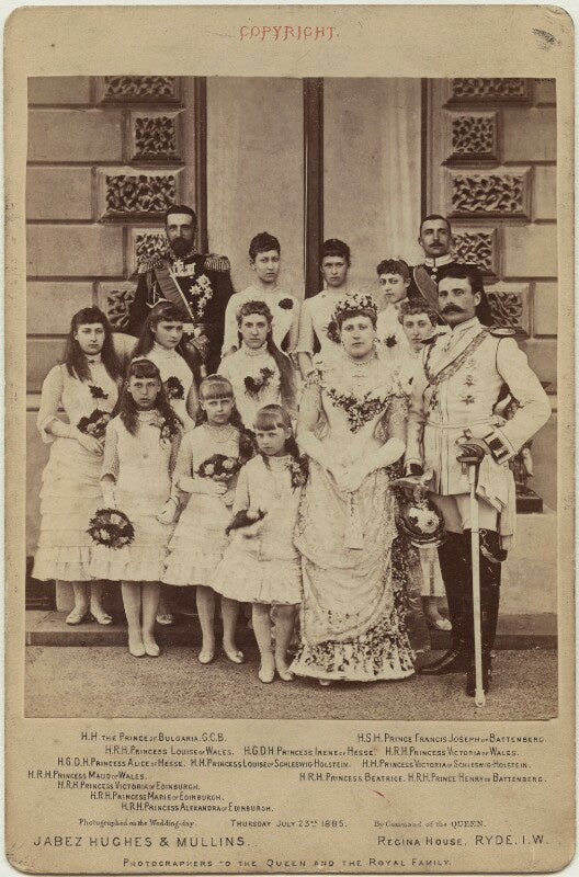 Prince and princess henry of battenberg with their bridesmaids and others on their wedding day npg x33000