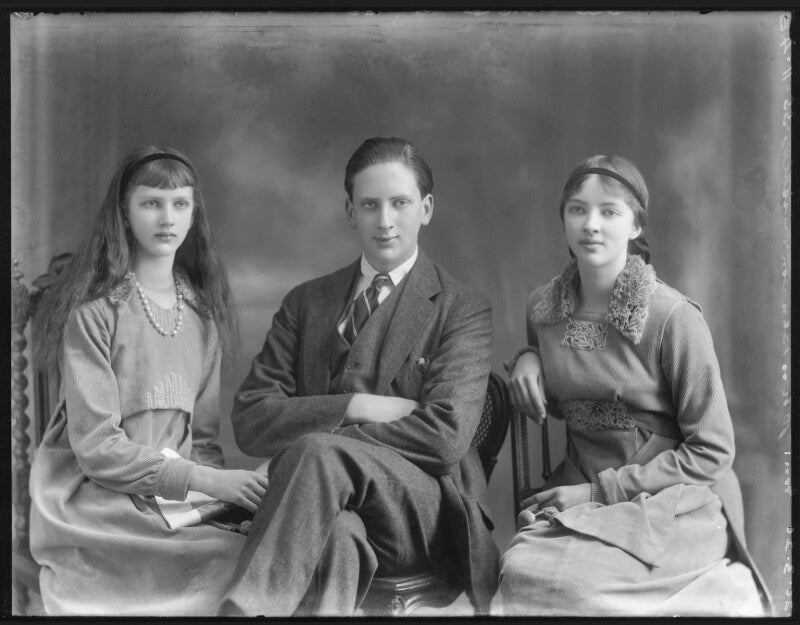 Hon. eleanor theodora roby benson; john roby benson, 2nd baron charnwood; antonia mary (née benson), viscountess radcliffe npg x120347