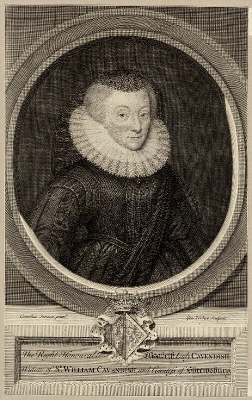 Unknown woman, engraved as bess of hardwick npg d28087