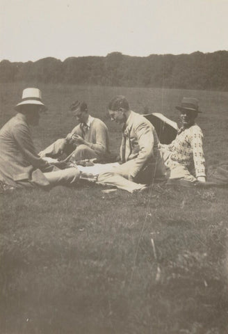 Lytton Strachey; Raymond Mortimer and two others NPG Ax13031