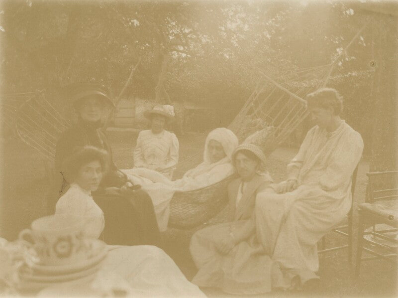 Group including jane morris (née burden), may morris and jane alice ('jenny') morris npg x76491