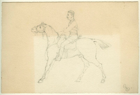 Unknown cavalryman on horseback NPG D23176