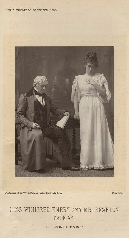 Miss winifred emery and mr brandon thomas in 'sowing the wind' npg x9384