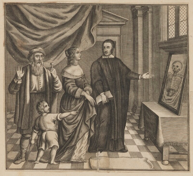 Jeremy taylor with figures representing youth, maturity and old age npg d40842