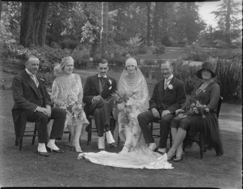 Edmund Gore Lloyd, Eileen Benbow Gore Lloyd (née Bird) and wedding party NPG x184608