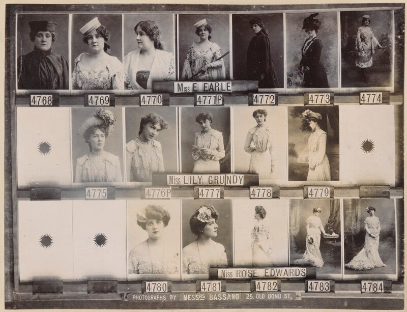 Miss e. earle; lily grundy; rose edwards npg ax136813