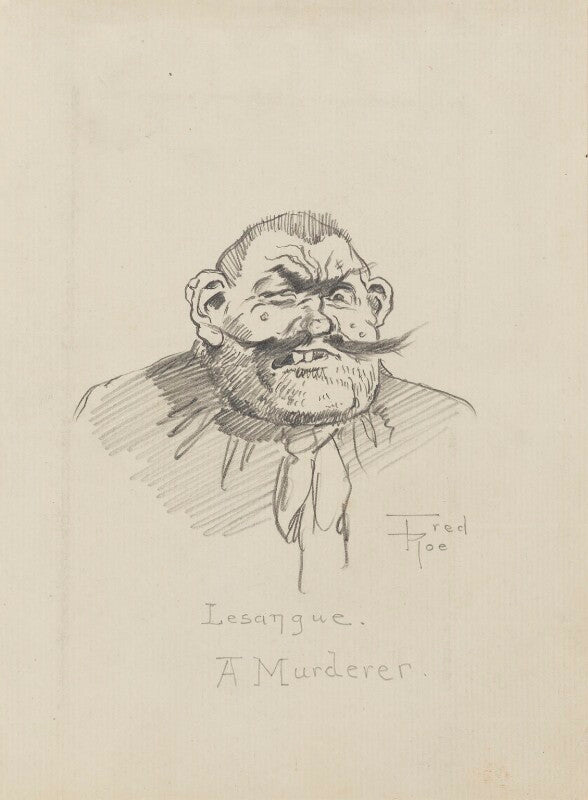 Comic sketch: 'lesangue. a murderer.' (unknown sitter) npg d43171